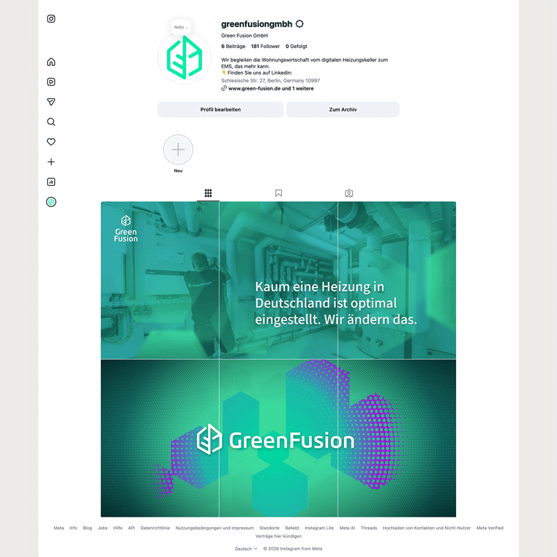 Green Fusion - Landingpage Instagram